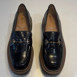 Sam Edelman Black Loafers with Brown Sole